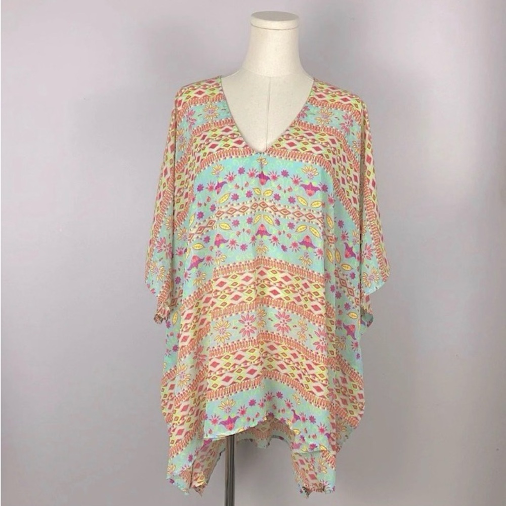 Show Me Your MuMu Peta Tunic Bohemian Multicolor V-Neck Women's Top